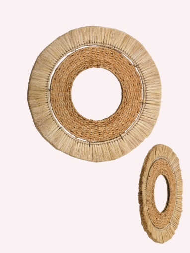 Boho Macrame Wall Mirror with Tassels – Handmade Cotton Woven Home Decor