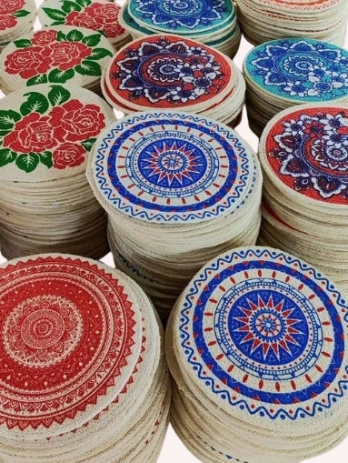 Ceramic & Cork Coasters with Placemats – Absorbent Drink Mats & Table Protectors Ceramic & Cork Coasters with Placemats – Absorbent Drink Mats & Table Protectors