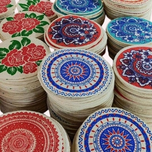 Ceramic & Cork Coasters with Placemats – Absorbent Drink Mats & Table Protectors
