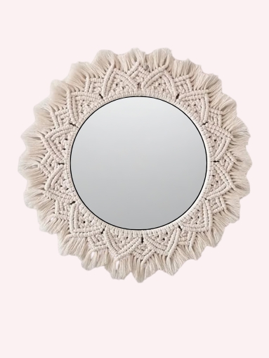 Eco-Friendly Water Hyacinth Wall Mirror – Rustic Round Handwoven Accent