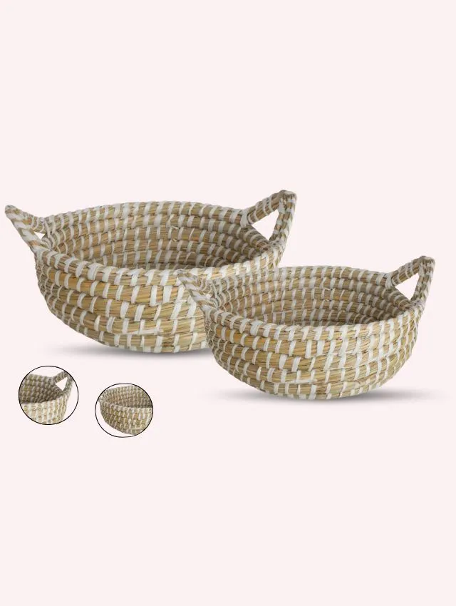 Elliot Kans Grass Basket Set – Handwoven Eco-Friendly Natural Storage Bins Elliot Kans Grass Basket Set – Handwoven Eco-Friendly Natural Storage Bins