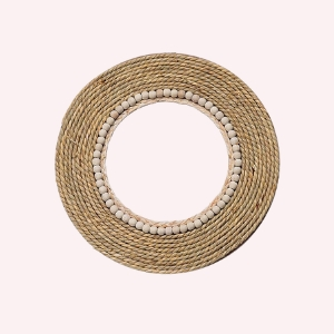 ExpoGoods Handwoven Boho Mirror – Round Macrame Wall Art with Beads