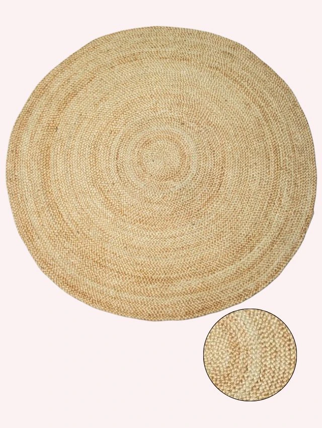 Ferm Living Round Jute Rug – Eternal Collection Natural Eco Home Accent Ferm Living Round Jute Rug – Eternal Collection Natural Eco Home Accent