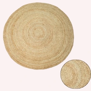 Ferm Living Round Jute Rug – Eternal Collection Natural Eco Home Accent