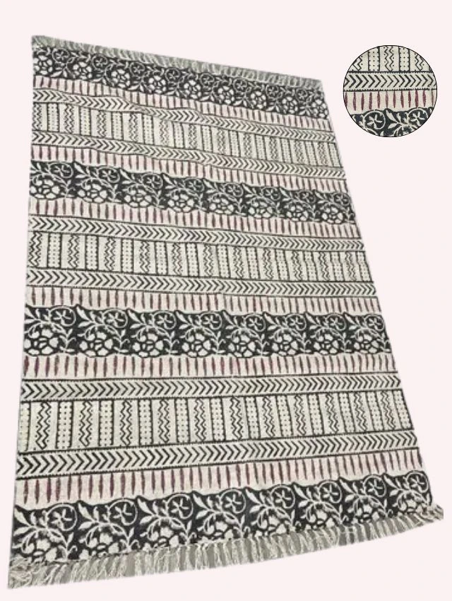 HOMESCAPES Handwoven Cotton Rug – Soft Durable Area Carpet for Home Décor HOMESCAPES Handwoven Cotton Rug – Soft Durable Area Carpet for Home Décor