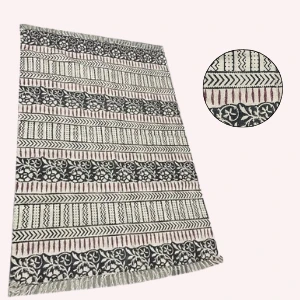 HOMESCAPES Handwoven Cotton Rug – Soft Durable Area Carpet for Home Décor