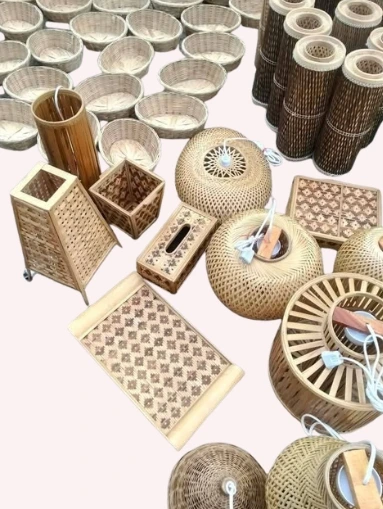 Handcrafted Bamboo & Cane Basket – Eco-Friendly Woven Storage, Decorative & Functional Home Accessory Handcrafted Bamboo & Cane Basket – Eco-Friendly Woven Storage, Decorative & Functional Home Accessory