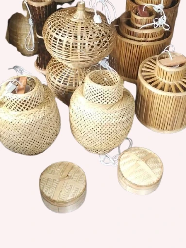 Handcrafted Bamboo Pendant Light – Eco-Friendly Rattan & Cane Lampshade