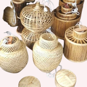 Handcrafted Bamboo Pendant Light – Eco-Friendly Rattan & Cane Lampshade