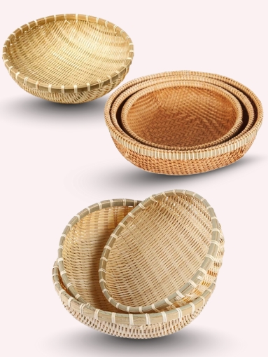 Handmade Bamboo Woven Fruit Basket – Eco-Friendly Storage & Decorative Organizer