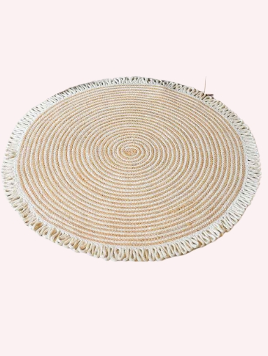 Handmade Round Jute Rug – Natural Braided Carpet for Living Room