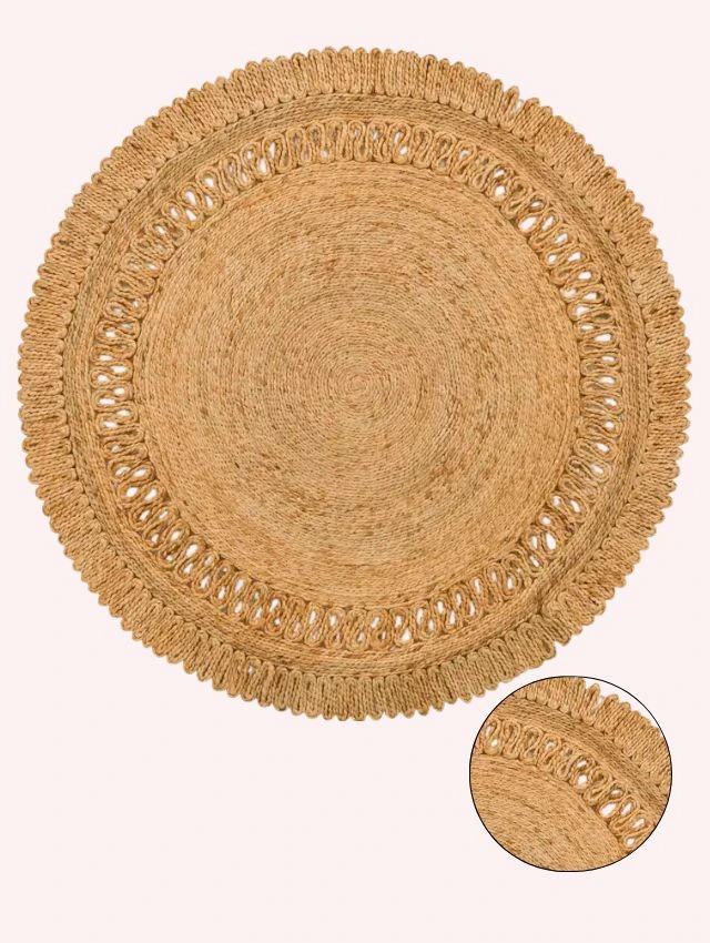 Handwoven Braided Jute Area Rug – Natural Farmhouse Style Floor Décor Handwoven Braided Jute Area Rug – Natural Farmhouse Style Floor Décor