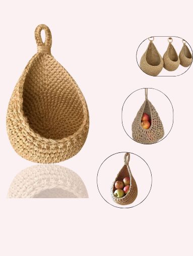Handwoven Jute Hanging Wall Basket – Boho Rope Storage & Decorative Planter Handwoven Jute Hanging Wall Basket – Boho Rope Storage & Decorative Planter