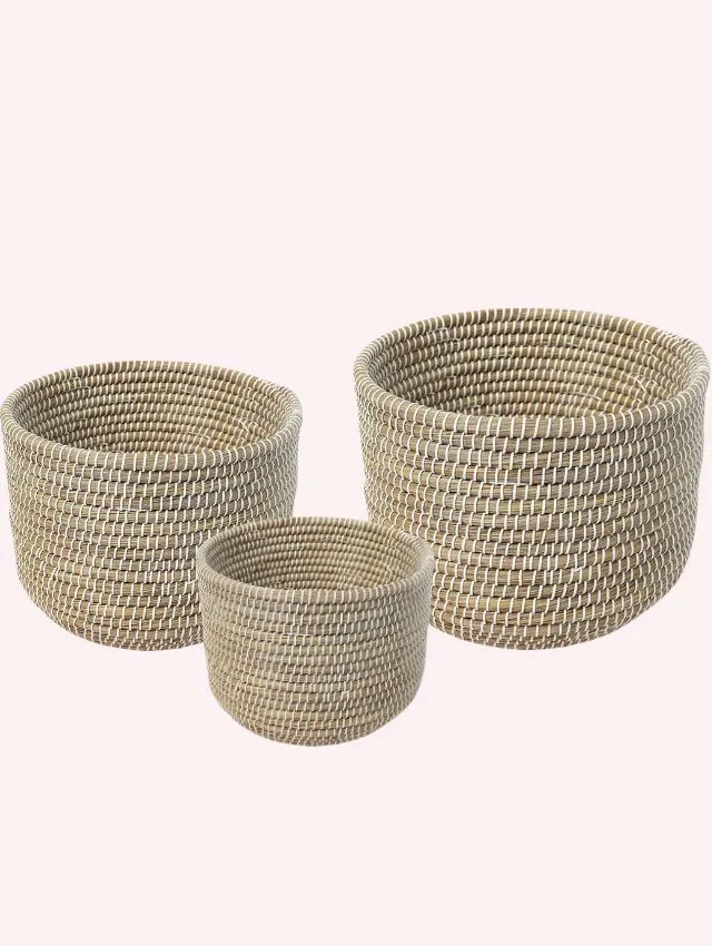 Handwoven Kaisa Grass Basket – Natural Eco-Friendly Storage Organizer Bin Handwoven Kaisa Grass Basket – Natural Eco-Friendly Storage Organizer Bin