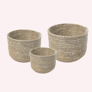 Handwoven Kaisa Grass Basket – Natural Eco-Friendly Storage Organizer Bin