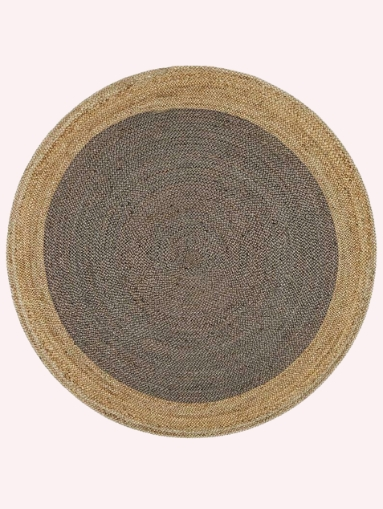 Handwoven Round Natural Jute Rug – Reversible Braided Rustic Area Rug