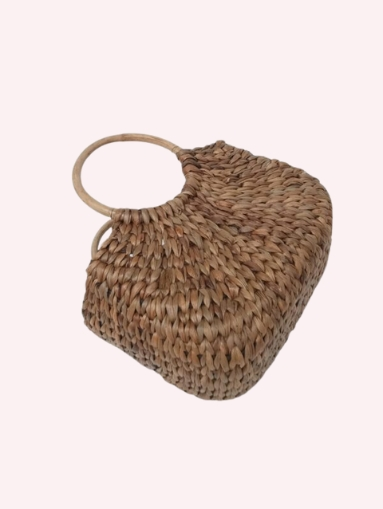 Handwoven Water Hyacinth Bag with Wooden Handles – Natural Eco Storage Tote Handwoven Water Hyacinth Bag with Wooden Handles – Natural Eco Storage Tote