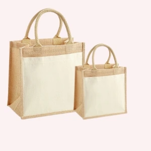 Laminated Jute Tote Bag – Eco-Friendly Reusable Shopping & Gift Bag