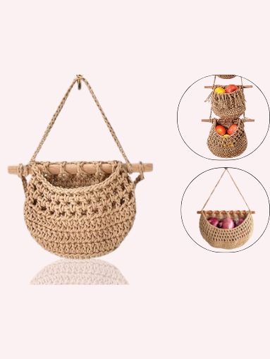 Natural Jute Hanging Wall Basket – Handwoven Boho Rope Planter & Organizer Natural Jute Hanging Wall Basket – Handwoven Boho Rope Planter & Organizer